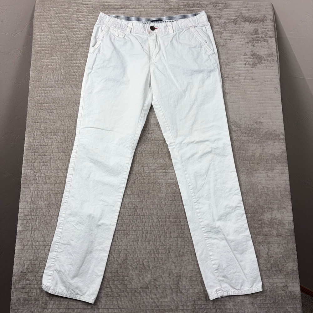 Jacob Holston Mens White Chino Pants Straight Leg‎ Cotton Twill Size 33